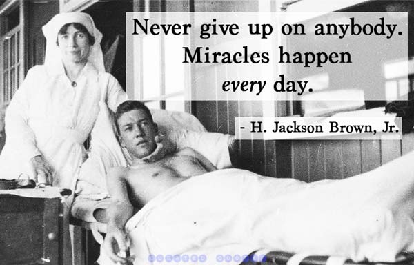 Never Give Up Miracles Happen